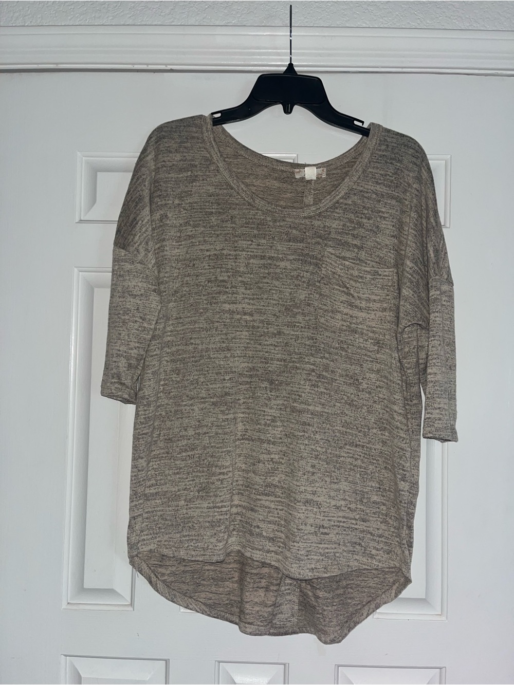 Misia Neutral Gray Cozy Knit Women’s Top